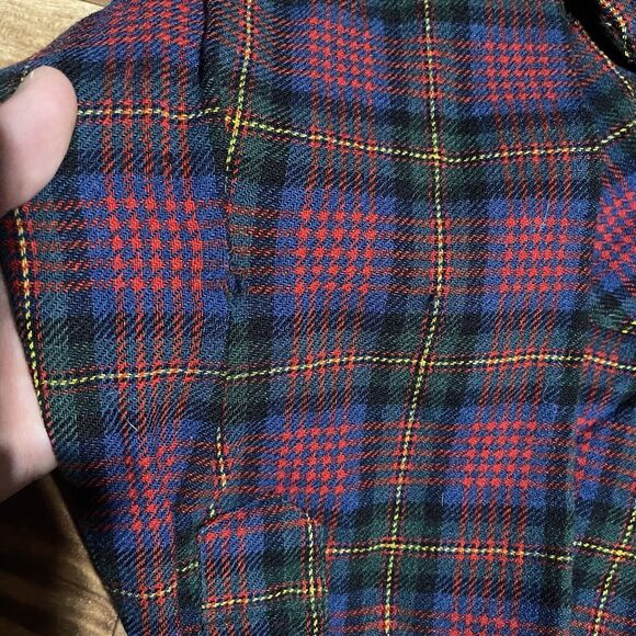 Vintage Pendleton Plaid Shirt Mens Medium Virgin Wool Board Flannel 70s 80s - Picture 6 of 11